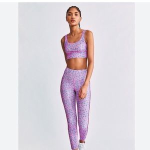 LoveShackFancy Pink Floral Active Crop Top